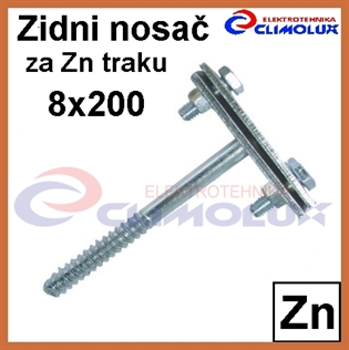Zidni nosač za pocinčanu traku 8x200
